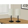 Monarch Specialties Lighting, Set Of 2, 17 in.H, Table Lamp, Usb Port, Black Metal, Beige Shade I 9650